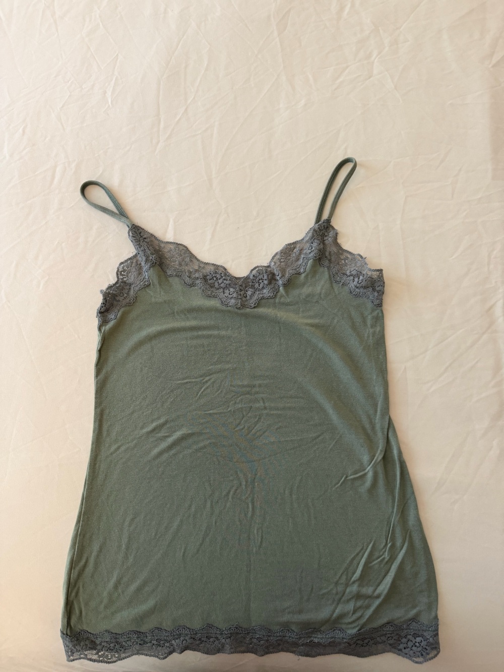 Tezenis Women’s Lace-Trim Top in Sage Green